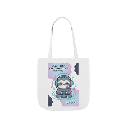 Personalized Initial Quote Sloth Gamer Canvas Tote Custom Name