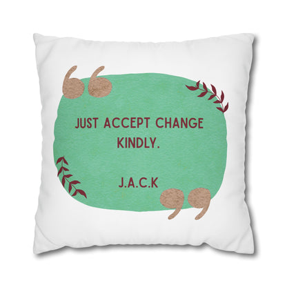 Personalized Initial Quote Oval Note — Custom Sayings on Square Poly Canvas Pillowcase