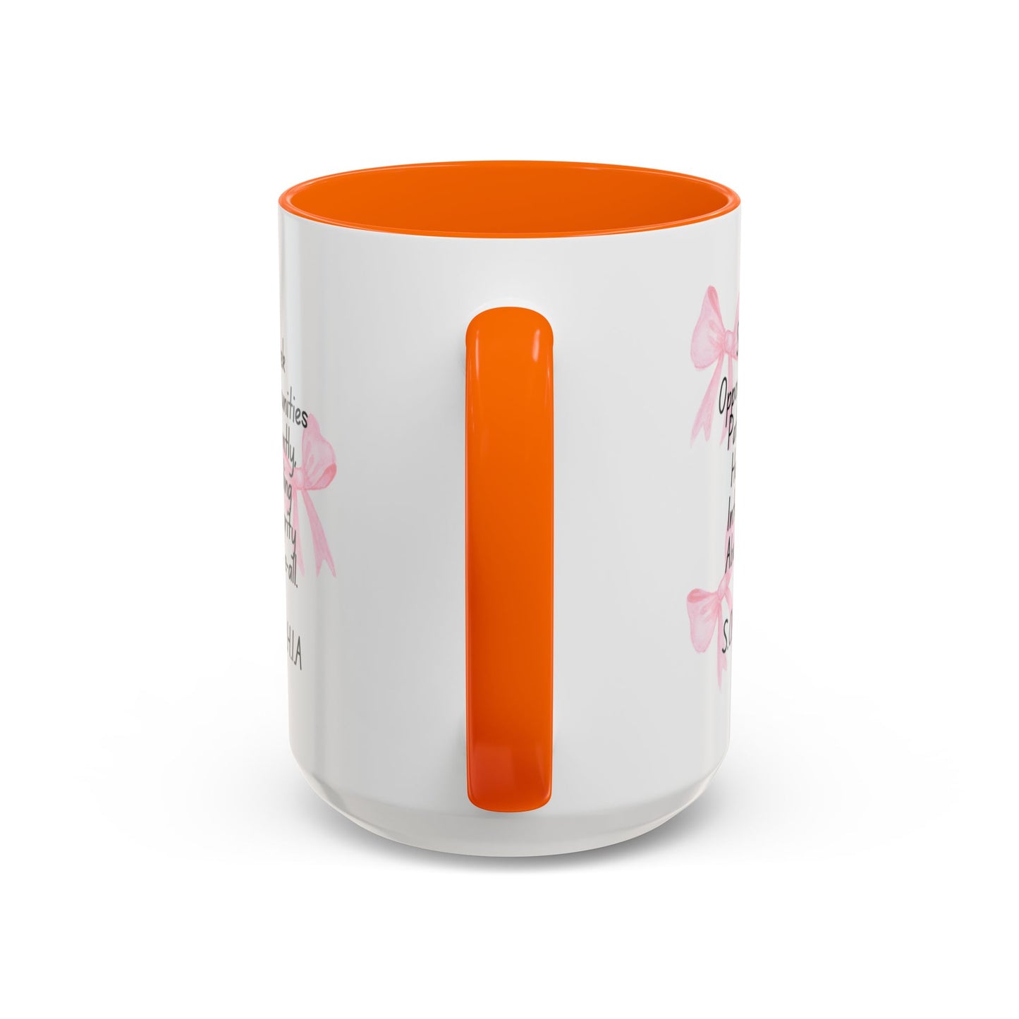 Personalized Pink Bow Accent Coffee Mug