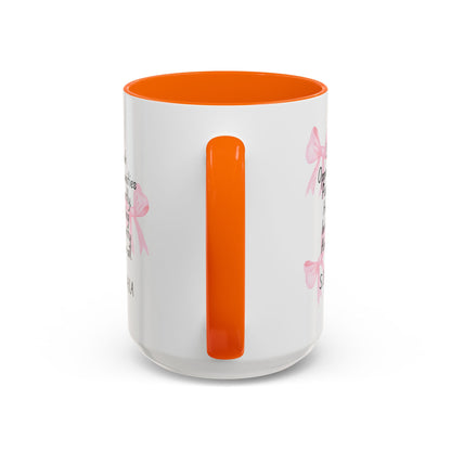 Personalized Pink Bow Accent Coffee Mug