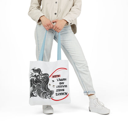 Personalized Initial Quote Inspirational Girl Canvas Tote Custom Name