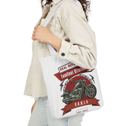 Personalized Initial Quote Motorcycle Canvas Tote Custom Name