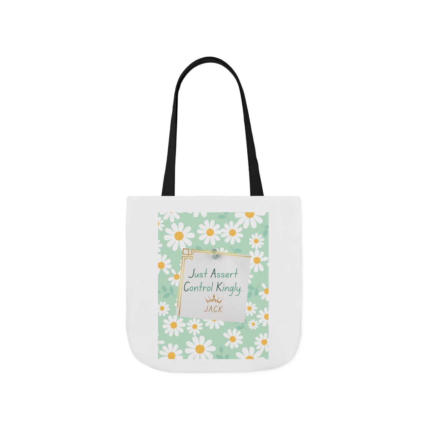 Personalized Initial Quote Floral Inspirational Canvas Tote Custom Name