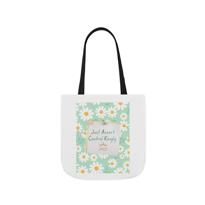 Personalized Initial Quote Floral Inspirational Canvas Tote Custom Name