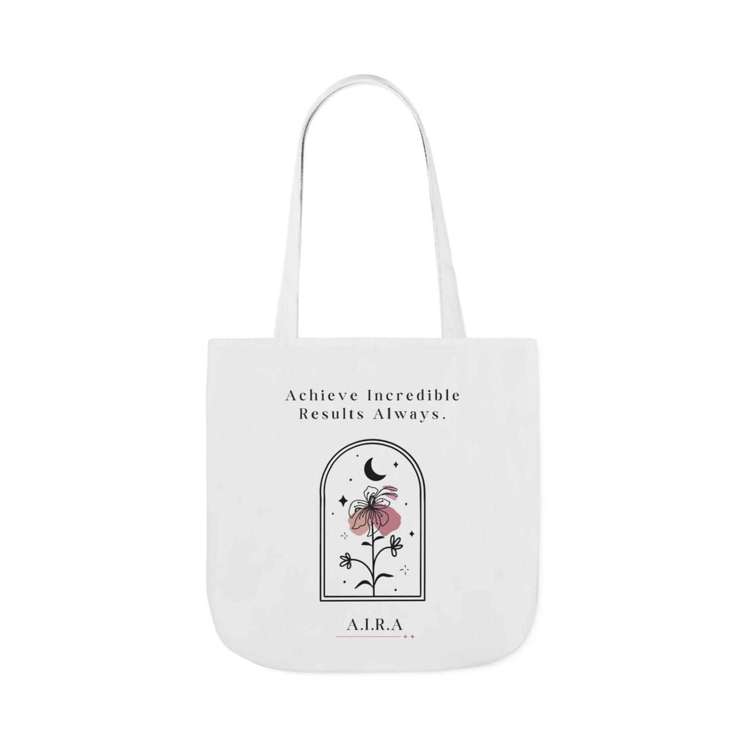 Personalized Initial Quote Floral Moon Canvas Tote Custom Name