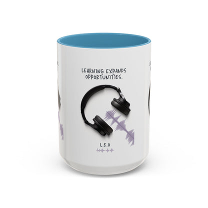 Personalized Initial Headphones Accent Coffee Mug