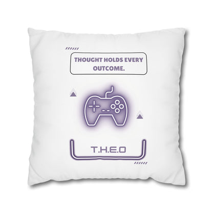 Personalized Initial Quote Game Controller — Custom Sayings on Square Poly Canvas Pillowcase
