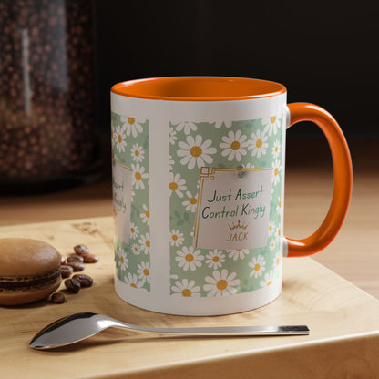 Personalized Floral Message Accent Coffee Mug