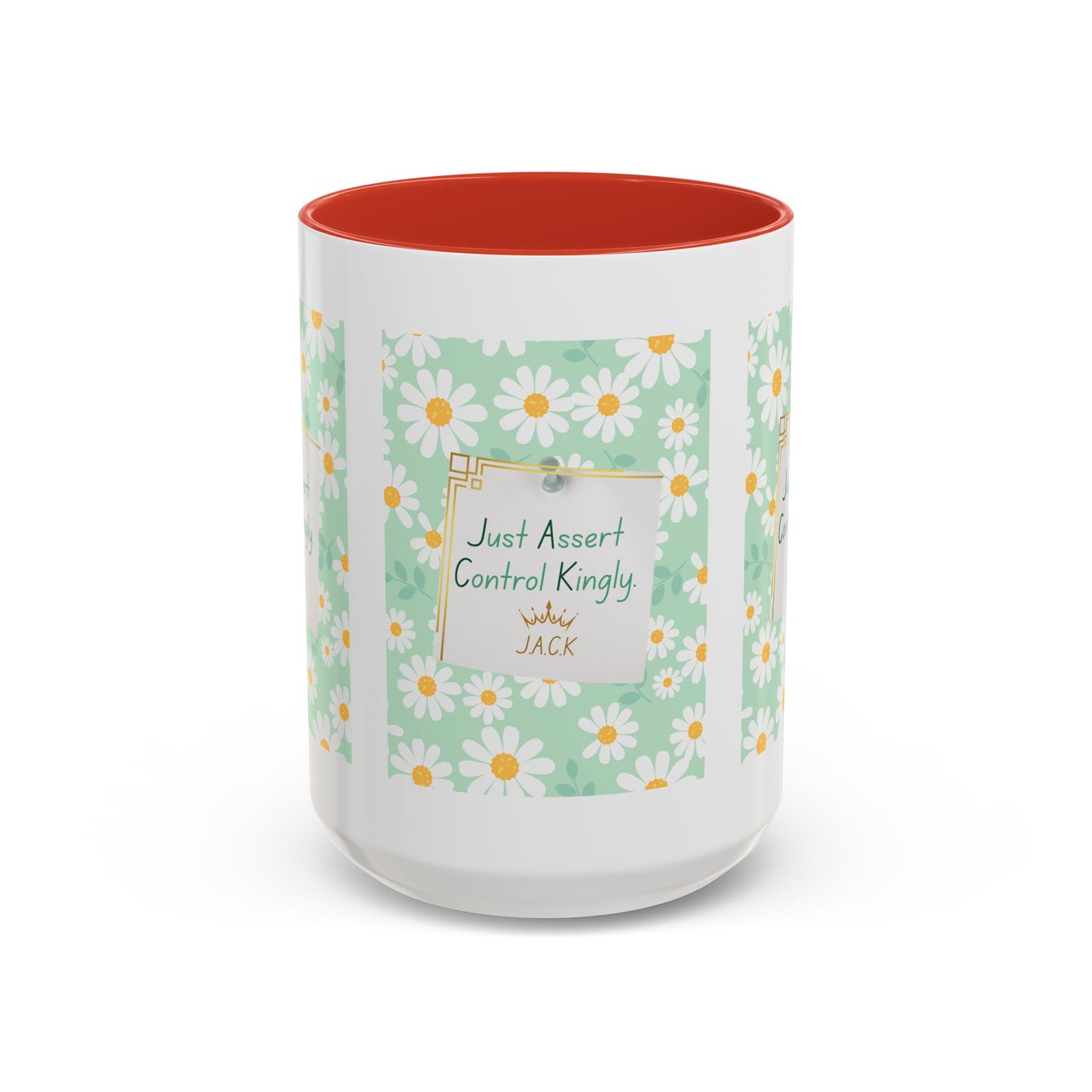 Personalized Floral Message Accent Coffee Mug