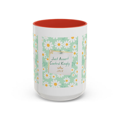Personalized Floral Message Accent Coffee Mug