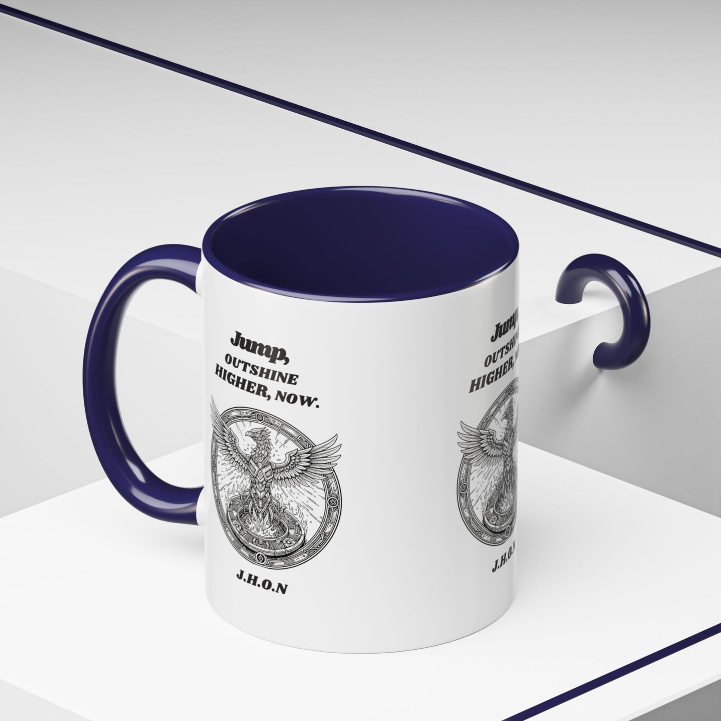 Personalized Eagle Circle Accent Coffee Mug