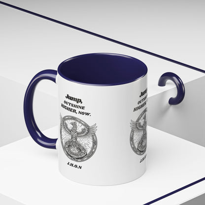 Personalized Eagle Circle Accent Coffee Mug