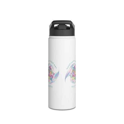 Personalized Initial Pastel Bear Stainless Steel Water Bottle