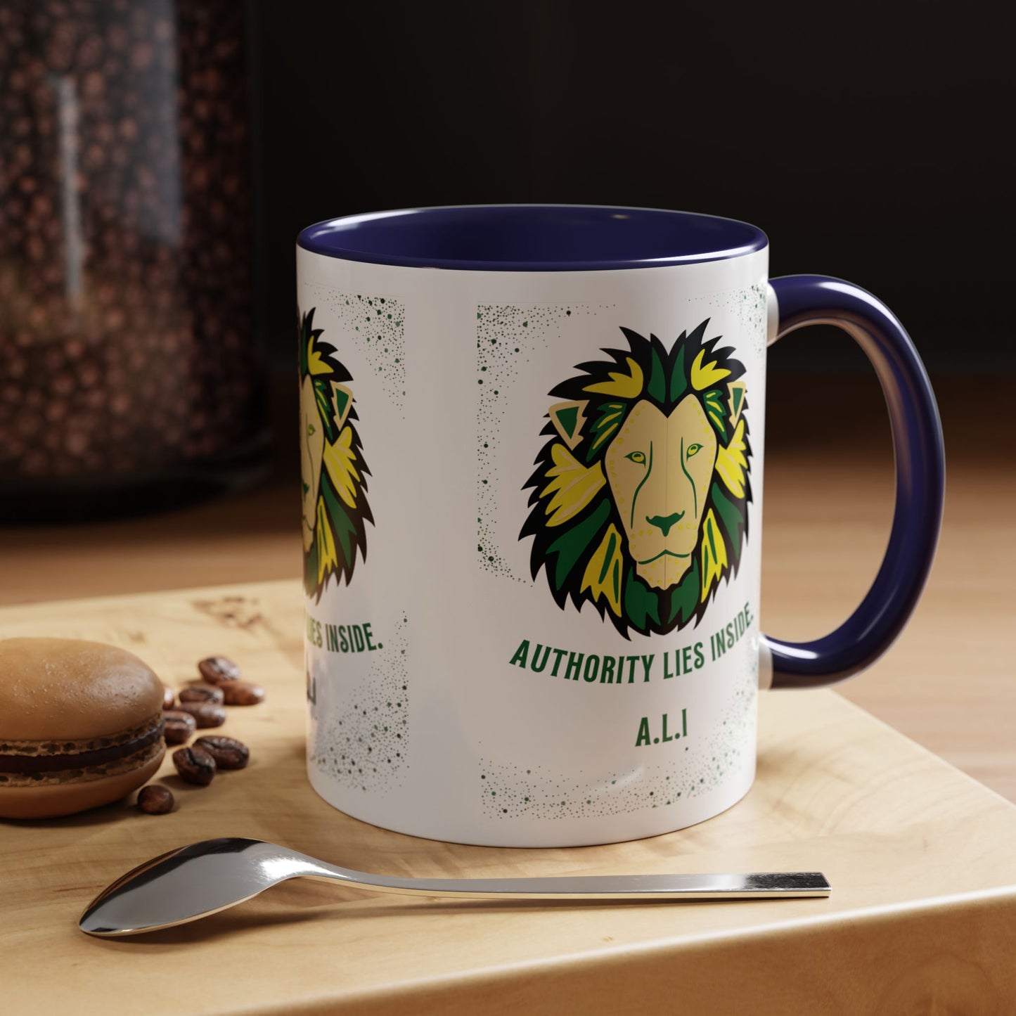 Personalized Initial Lion Accent Coffee Mug