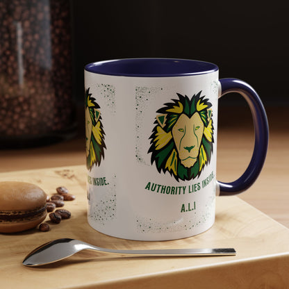 Personalized Initial Lion Accent Coffee Mug