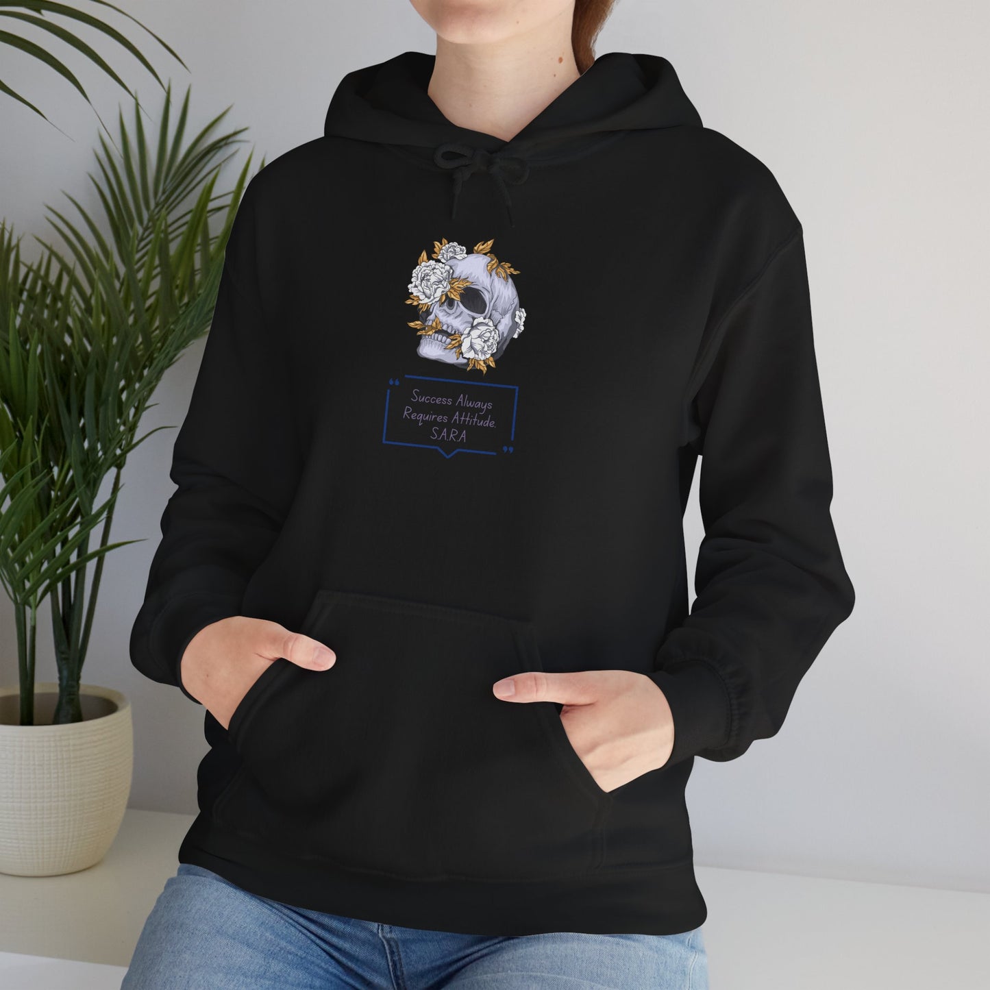 Personalized Floral Skull Hooded Sweatshirt