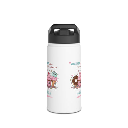 Personalized Initial Quote Sweet Treat Stainless Steel Water Bottle