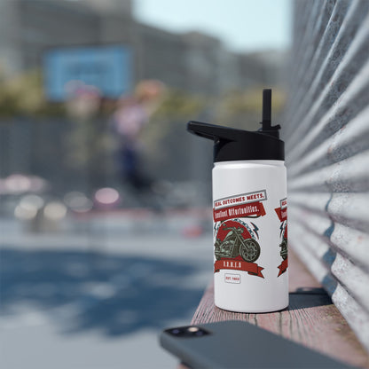 Personalized Initial Quote Motorcycle Stainless Steel Water Bottle