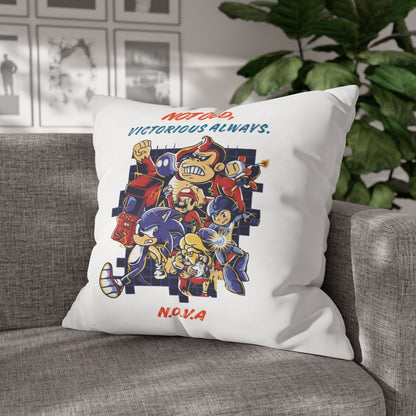 Personalized Initial Quote Cartoon — Custom Sayings on Square Poly Canvas Pillowcase