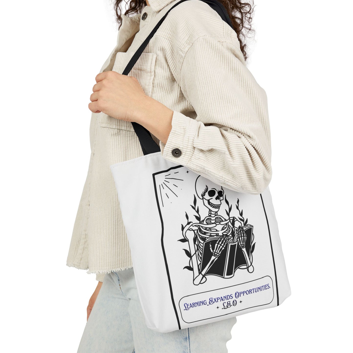 Personalized Initial Quote Skeleton Canvas Tote Custom Name