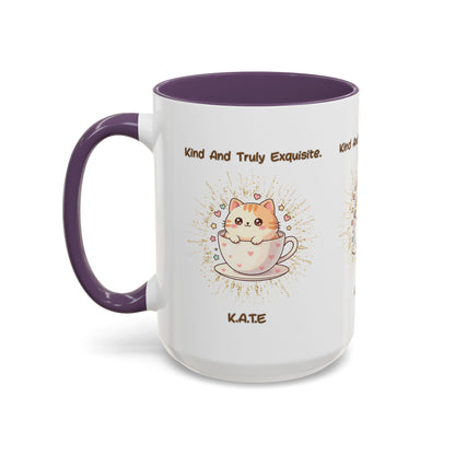 Personalized Initial Exquisite Cat Accent Coffee Mug
