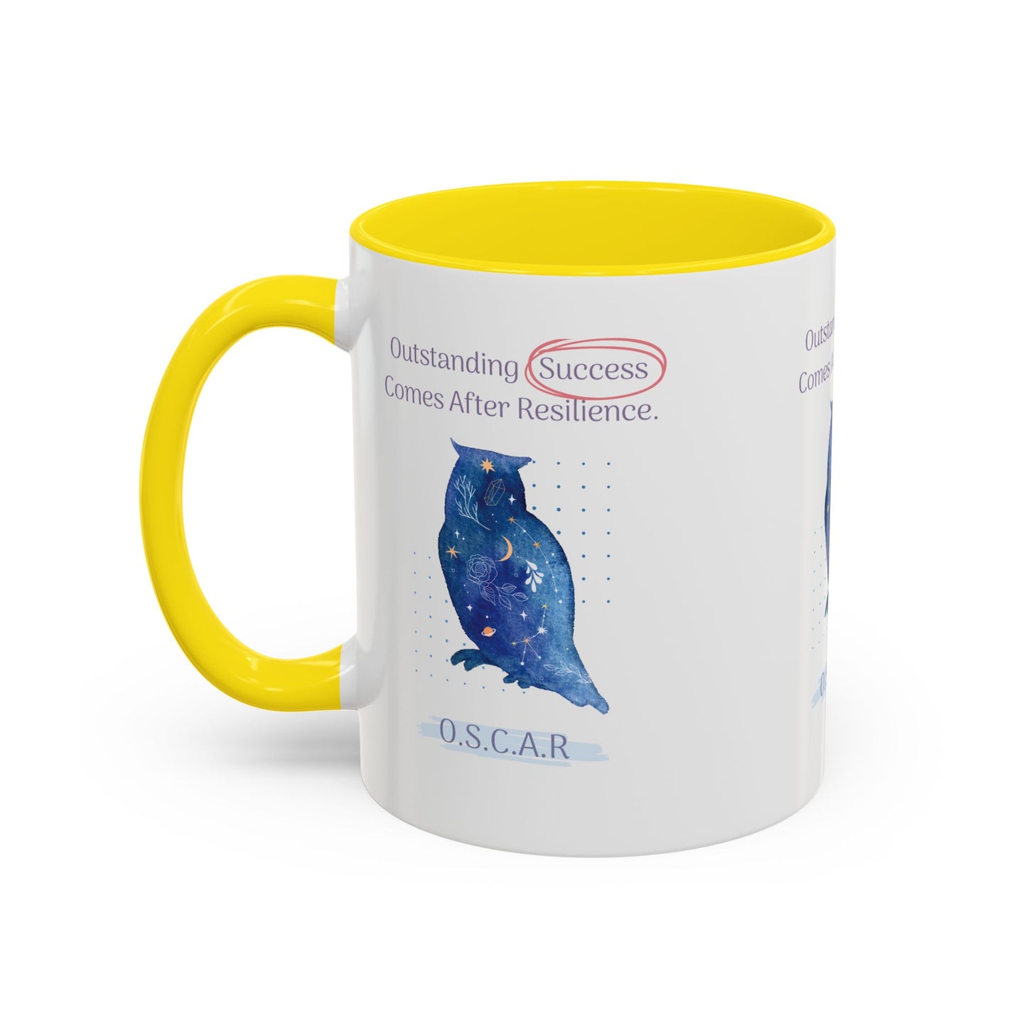 Personalized Initial Galaxy Owl Accent Coffee Mug