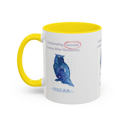 Personalized Initial Galaxy Owl Accent Coffee Mug