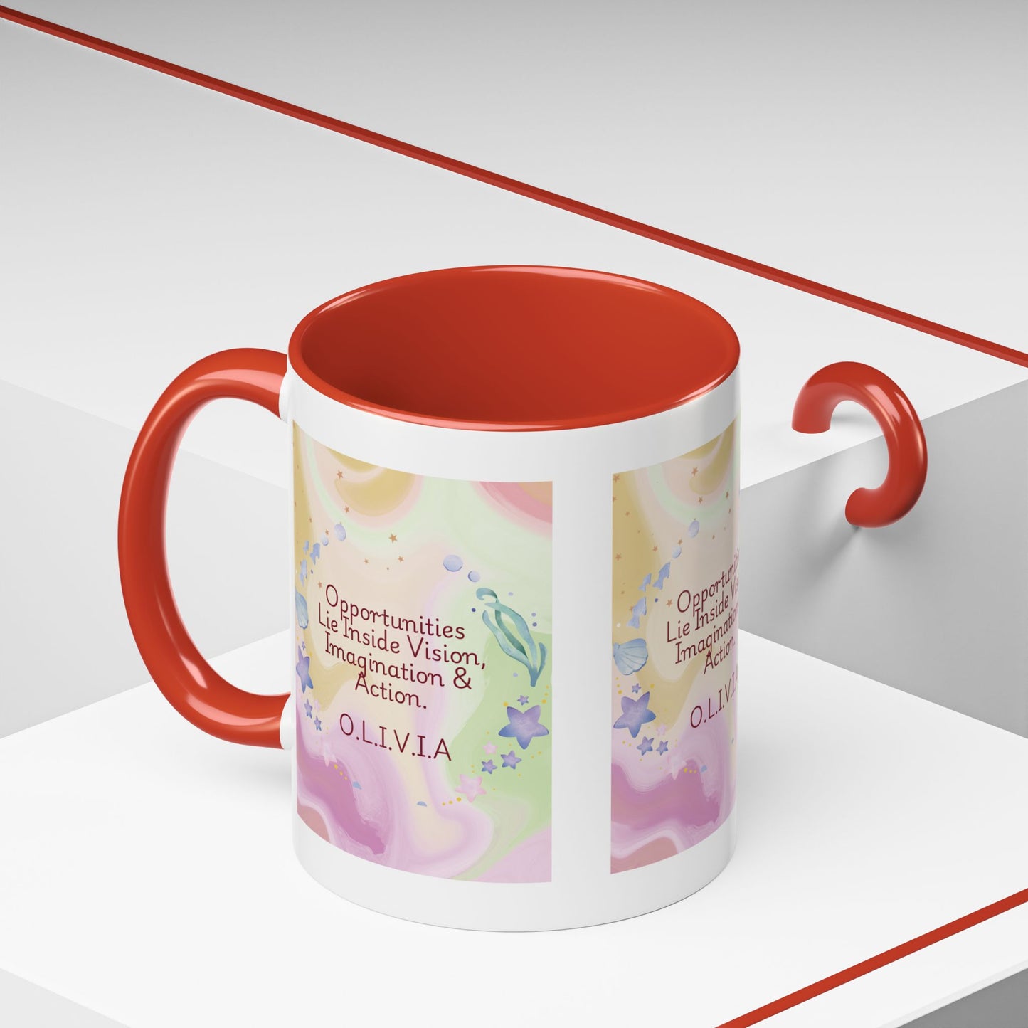 Personalized Ocean Theme Accent Coffee Mug