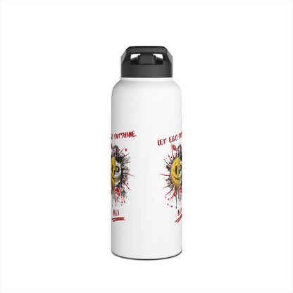 Personalized Initial Quote Split Smile Skull Stainless Steel Water Bottle