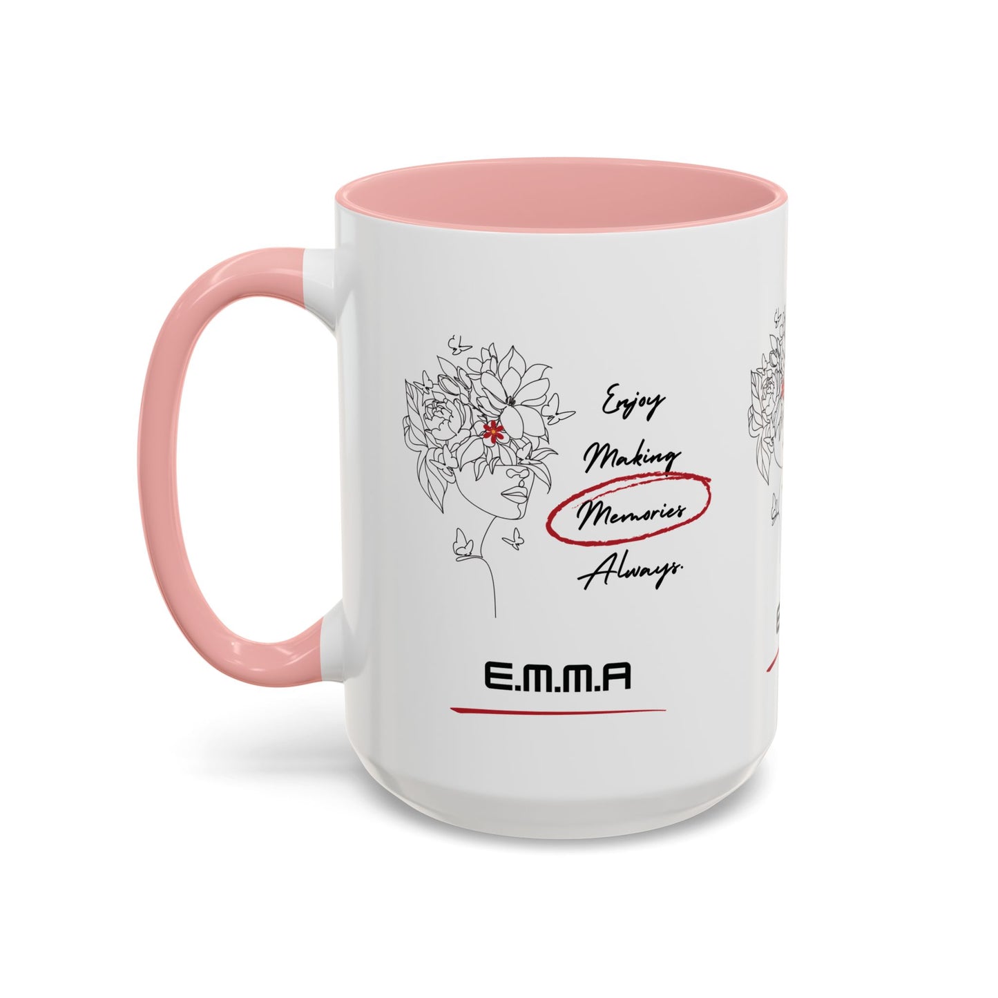 Personalized Initial Floral Girl Accent Coffee Mug