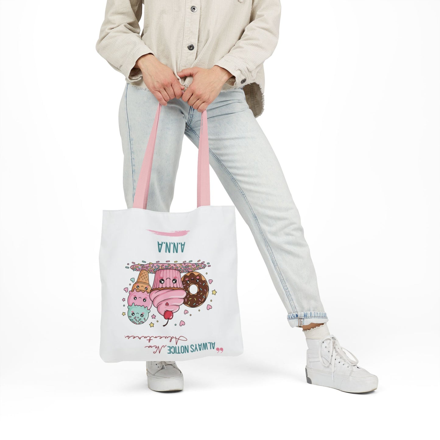 Personalized Initial Quote Sweet Treat Canvas Tote Custom Name