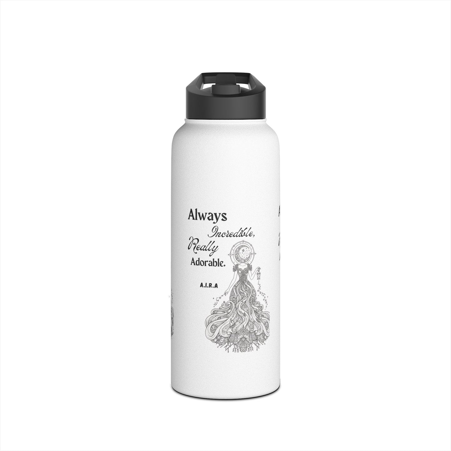 Personalized Initial Quote Girl Light Stainless Steel Water Bottle