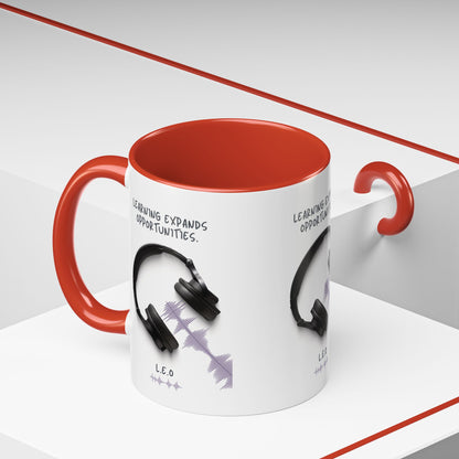 Personalized Initial Headphones Accent Coffee Mug