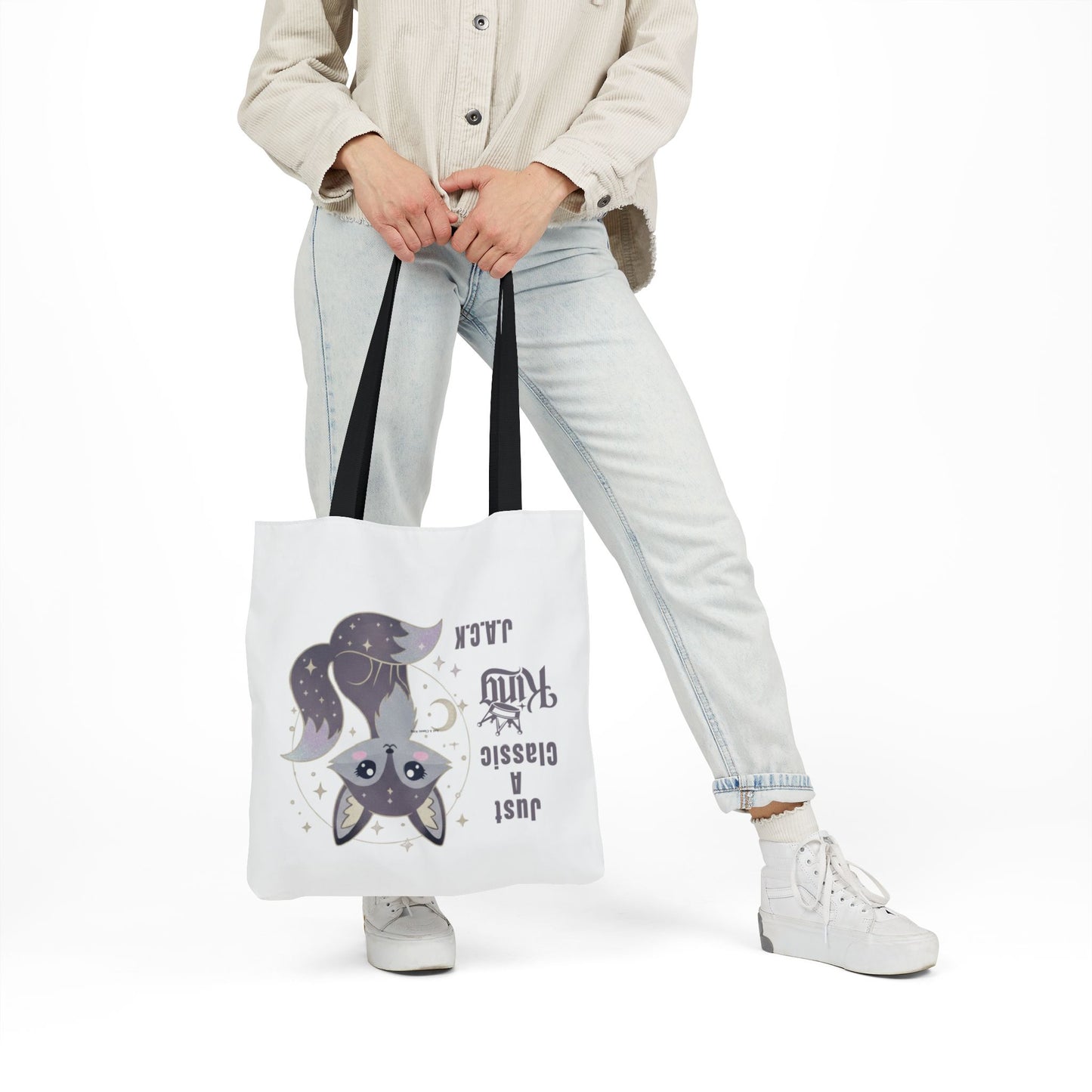 Personalized Initial Quote Fox King Canvas Tote Custom Name