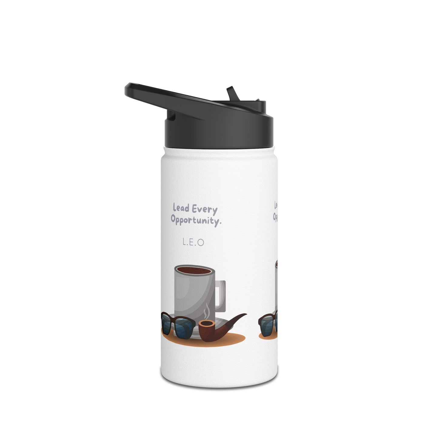 Personalized Initial Quote Sunglasses and Coffee Stainless Steel Water Bottle