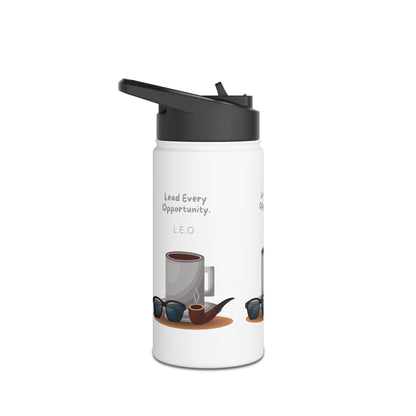 Personalized Initial Quote Sunglasses and Coffee Stainless Steel Water Bottle