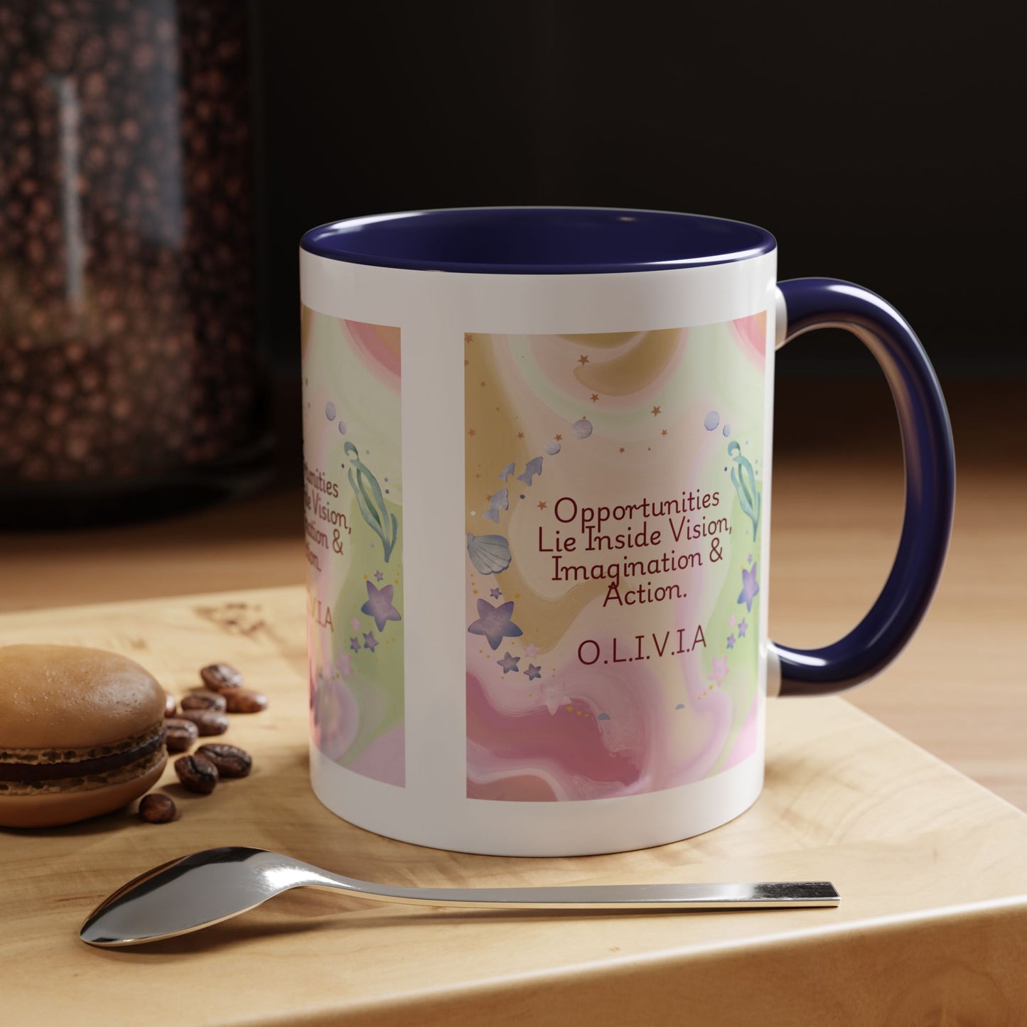 Personalized Ocean Theme Accent Coffee Mug