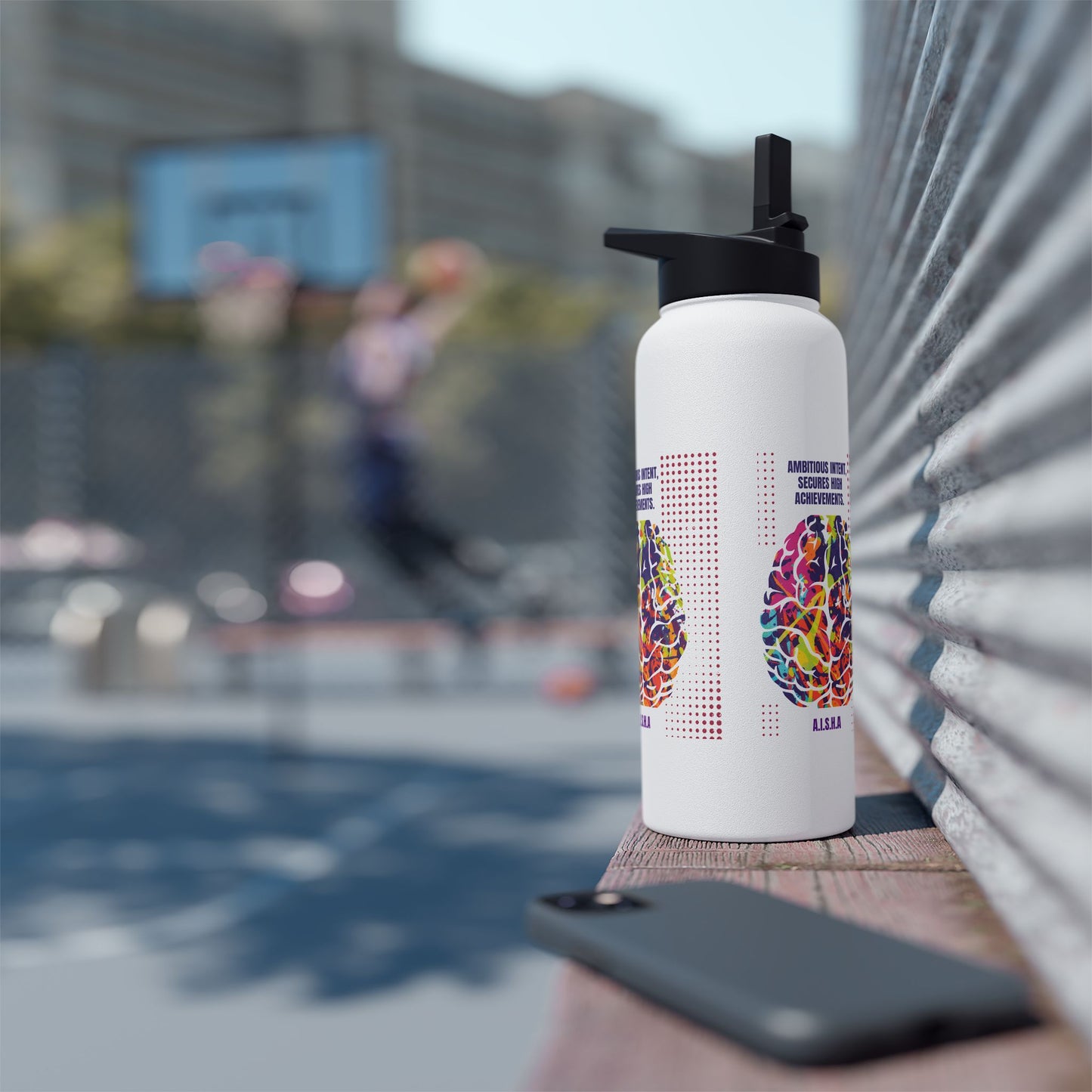 Personalized Initial Quote Brain Stainless Steel Water Bottle