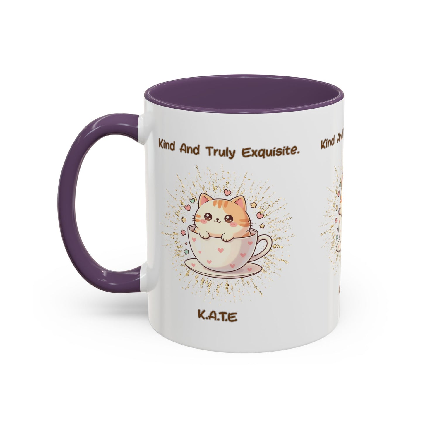 Personalized Initial Exquisite Cat Accent Coffee Mug