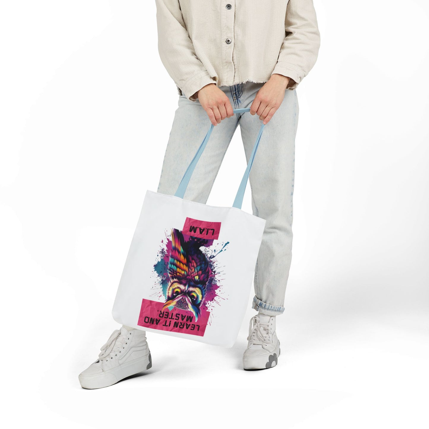 Personalized Initial Quote Owl Canvas Tote Custom Name