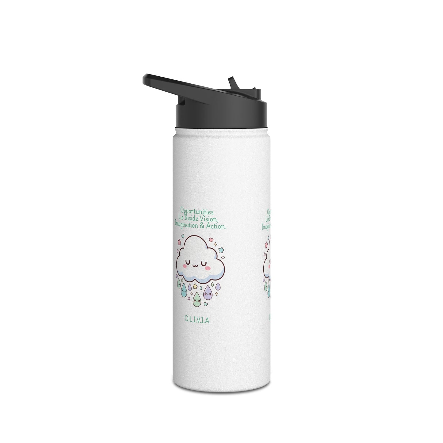 Personalized Initial Quote Cloud Dripping Stainless Steel Water Bottle