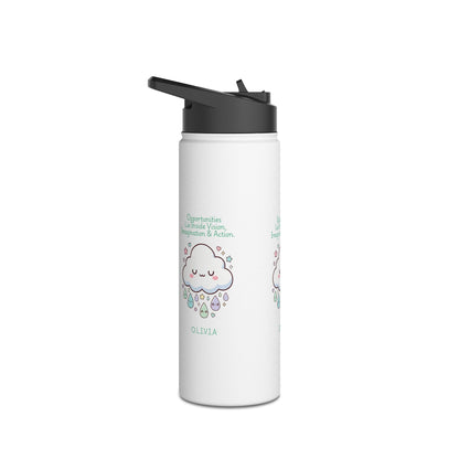 Personalized Initial Quote Cloud Dripping Stainless Steel Water Bottle