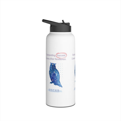 Personalized Initial Quote Owl Galaxy Stainless Steel Water Bottle