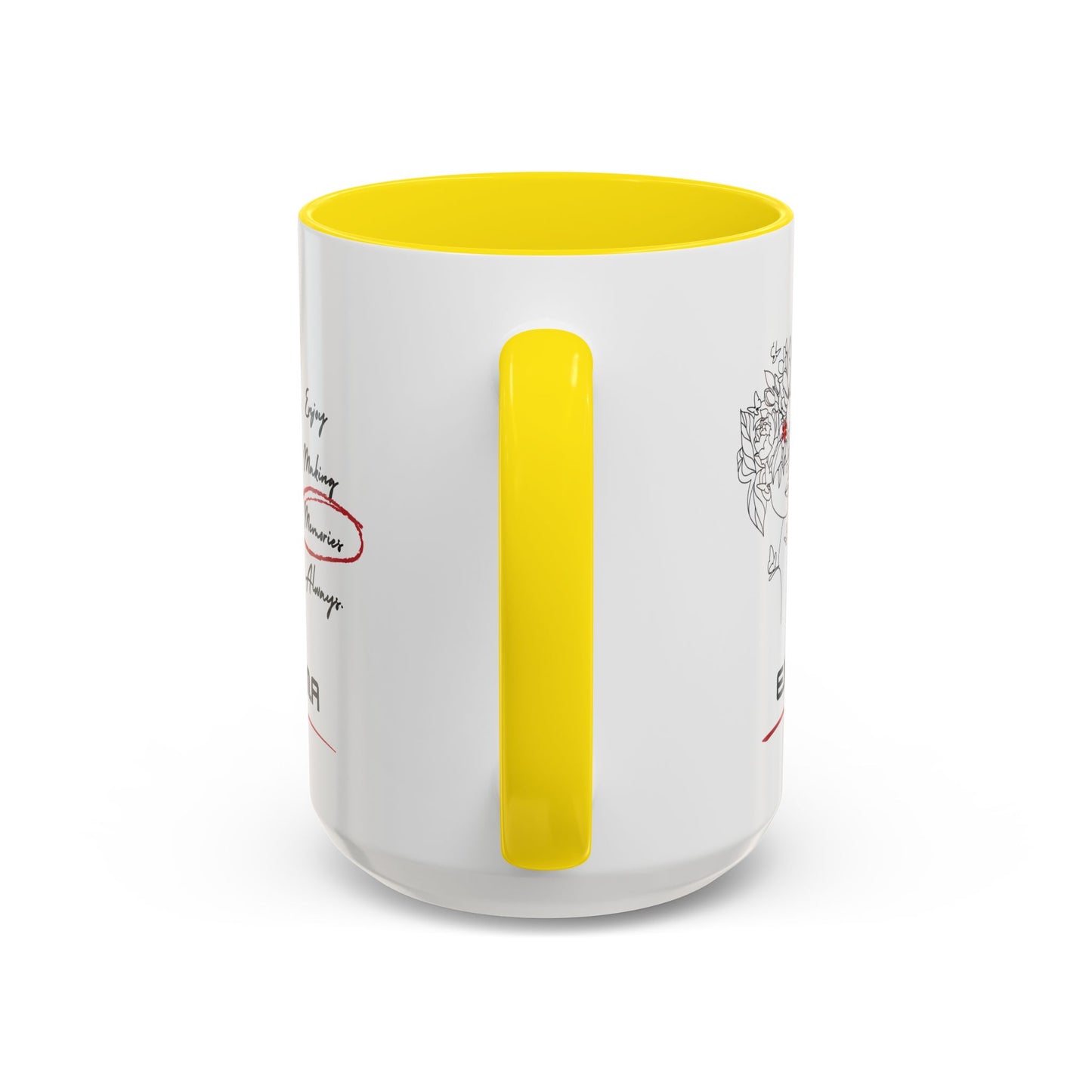 Personalized Initial Floral Girl Accent Coffee Mug