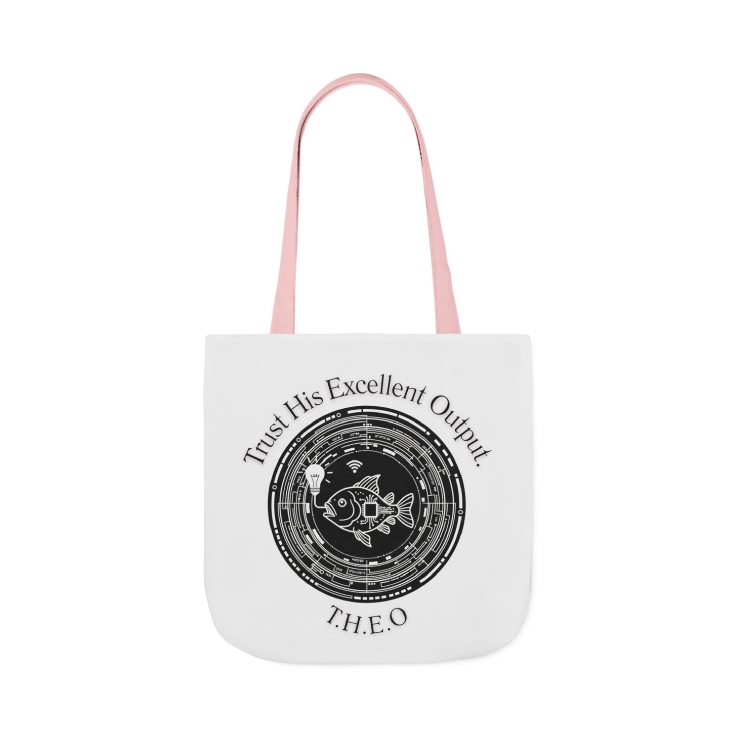 Personalized Initial Quote Circle Fish Canvas Tote Custom Name