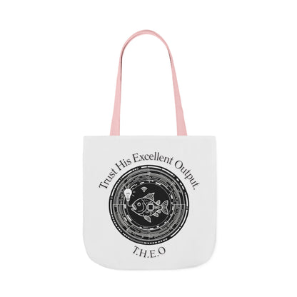 Personalized Initial Quote Circle Fish Canvas Tote Custom Name