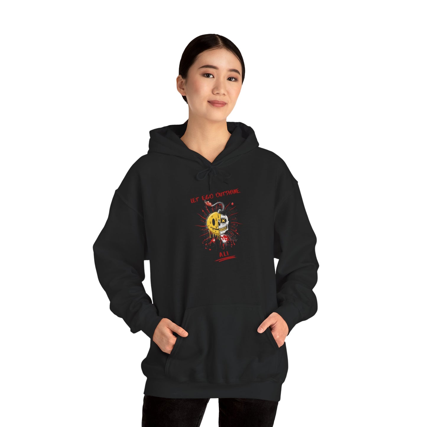 Personalized Split Smile Skull Hooded Sweatshirt