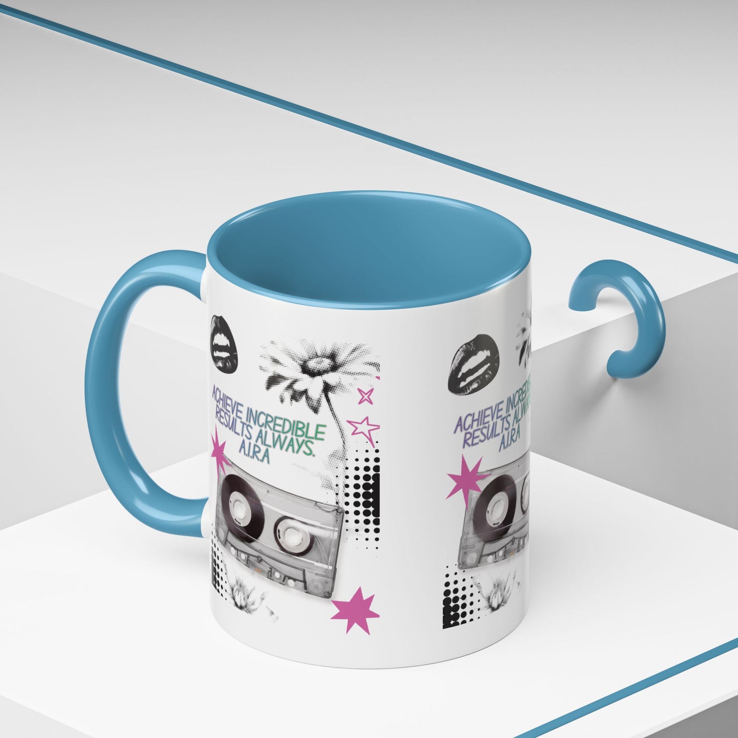 Personalized Cassette Vibes Accent Coffee Mug