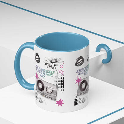 Personalized Cassette Vibes Accent Coffee Mug