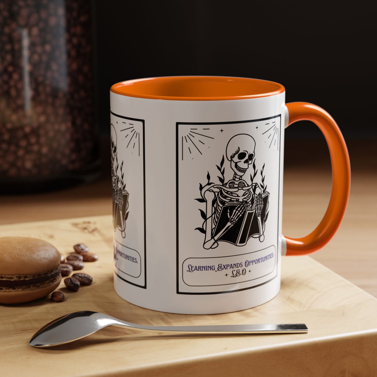 Personalized Initial Skeleton Accent Coffee Mug